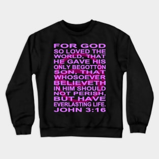 Violet Ichthys – John 3:16 Crewneck Sweatshirt